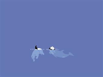 whale and panda clip art, minimalism, humor, copy space, sky, HD wallpaper