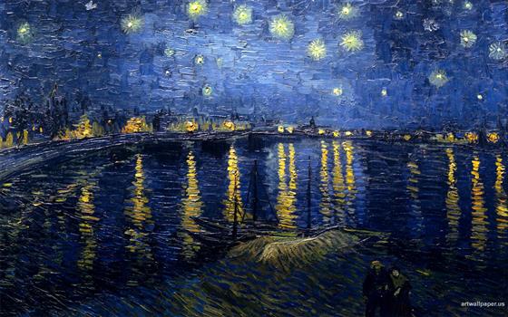 body of water and stars painting, Vincent van Gogh, classic art, HD wallpaper