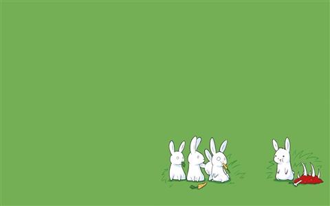bunnies cartoons minimalistic funny simple background Art Minimalistic HD Art, HD wallpaper