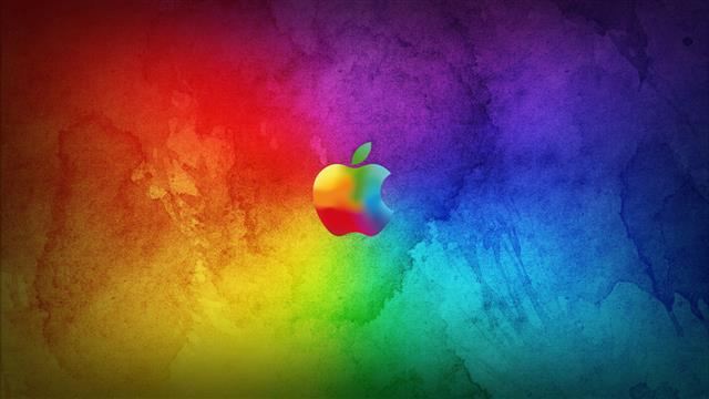 Apple wallpaper, logo, mac, backgrounds, blue, abstract, red, HD wallpaper