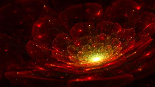 red and yellow illustration, abstract, digital art, 3D, fractal flowers, HD wallpaper
