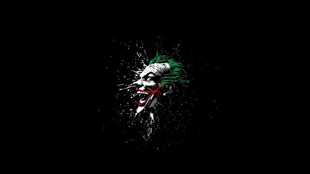 Joker, Batman, comics, black, artwork, green, red, white, black background, HD wallpaper