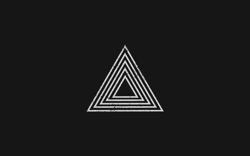 minimalism, triangle, black, black background, shapes, geometry, HD wallpaper