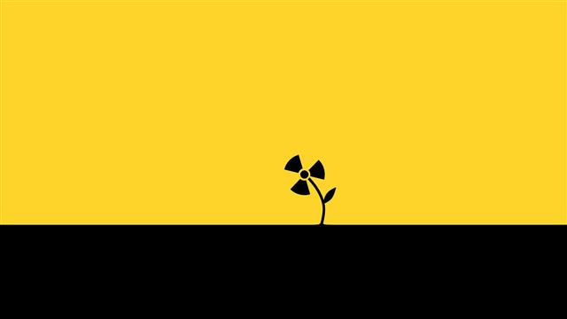 radioactive, yellow, simple background, plants, leaves, minimalism, HD wallpaper