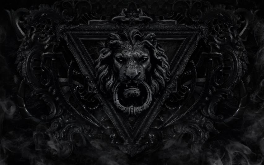 lion door knocker, lion door knocker, monochrome, dark, black, HD wallpaper