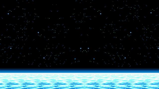 cluster of stars, space, pixel art, horizon, pixels, night, star - space, HD wallpaper