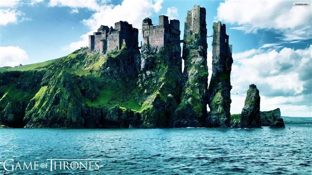 Game of Thrones castle wallpaper, Pyke, House Greyjoy, fantasy art, HD wallpaper