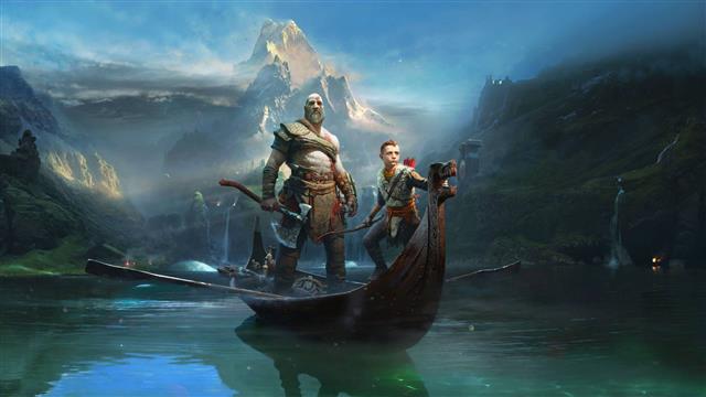 game characters illustration, God of War poster, Kratos, Sony, HD wallpaper