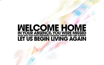 white background with welcome home text overlay, quote, typography, HD wallpaper