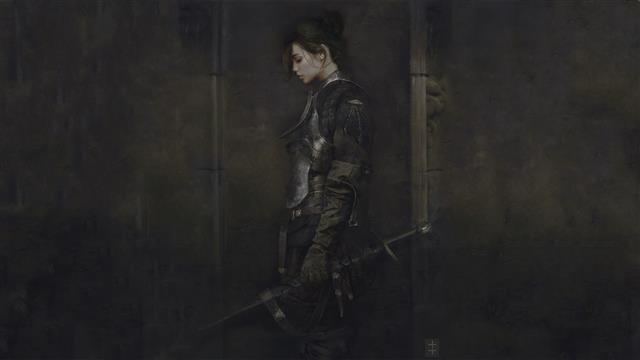 female animation character, artwork, fantasy art, warrior, sword, HD wallpaper