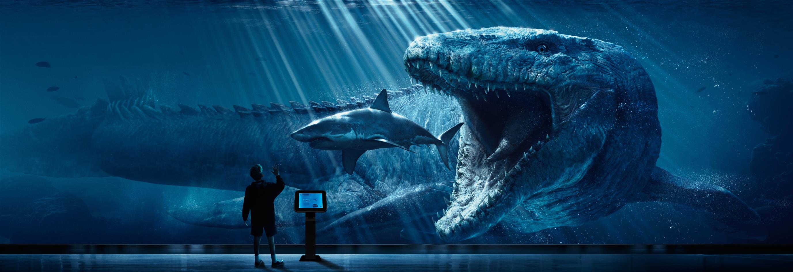 Megalodon wallpaper, digital art, Jurassic World, shark, dinosaurs, HD wallpaper