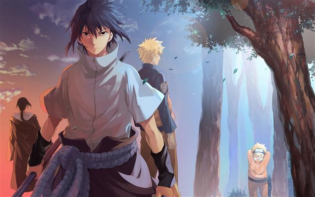 Sasuke and Naruto illustration, Naruto Shippuuden, Uchiha Sasuke, HD wallpaper