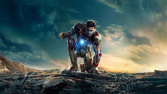 Tony Stark, Robert Downey Jr., The Avengers, Iron Man 3, sea, HD wallpaper
