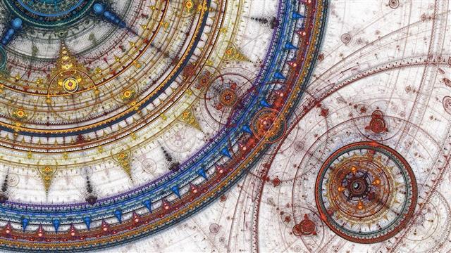 Fractal Circles HD, fractals, geometric, lines, HD wallpaper