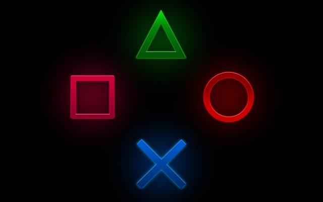 Playstation, Signs, Black Background, HD wallpaper