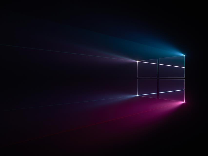 Windows 10 logo, Windows logo, Blue, Pink, Dark, HD, HD wallpaper
