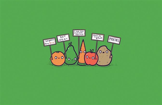 vegetable illustrations, threadless, simple, veganism, orange (fruit), HD wallpaper