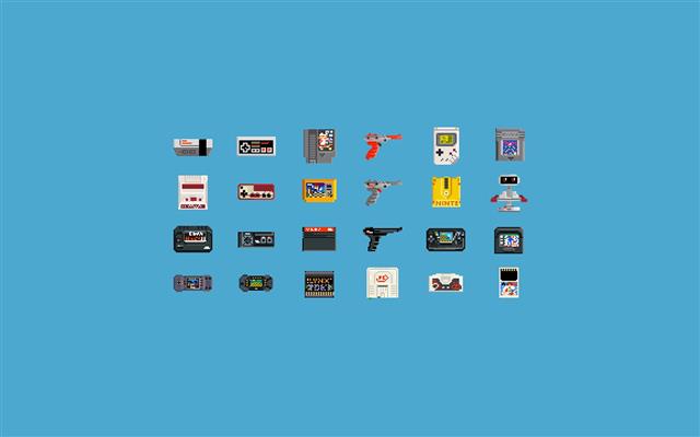game consoles clip art, video games, pixel art, 8-bit, Nintendo Entertainment System, HD wallpaper