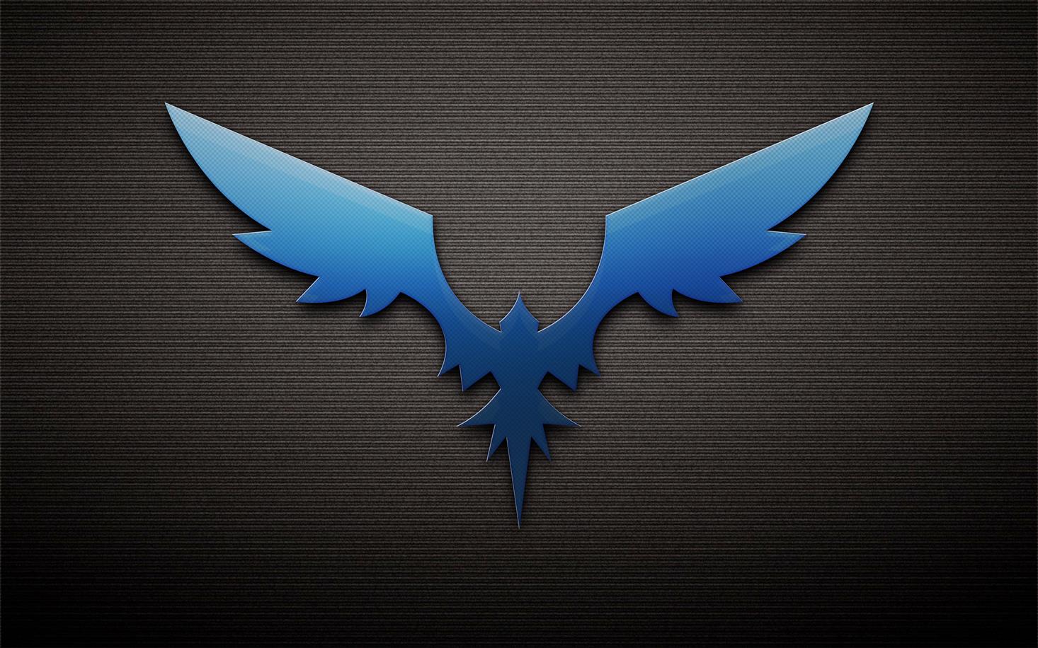blue bird logo, wings, Phoenix, the dark background, art and craft, HD wallpaper