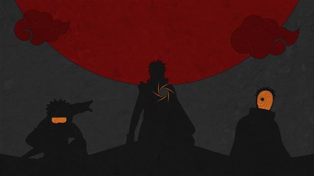 Naruto, Obito and Tobi silhouettes, Uchiha Obito, Naruto Shippuuden, HD wallpaper