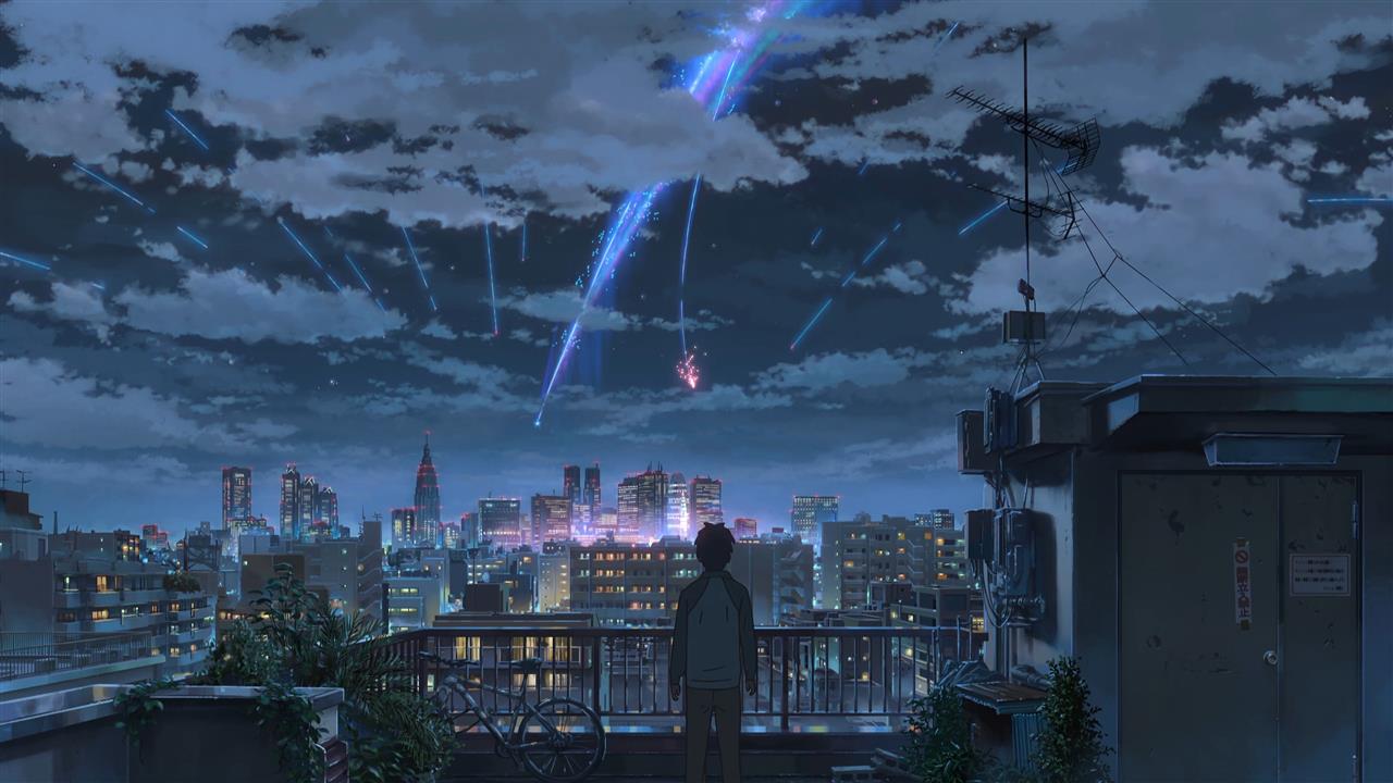 cloudy sky illustration, Makoto Shinkai, Kimi no Na Wa, anime, HD wallpaper