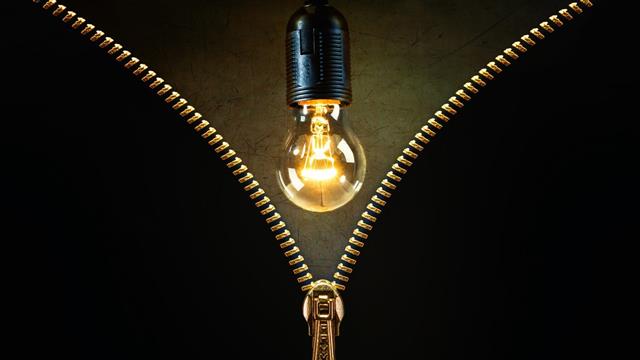 black bulb light, lightbulb, zippers, lights, gold, black background, HD wallpaper