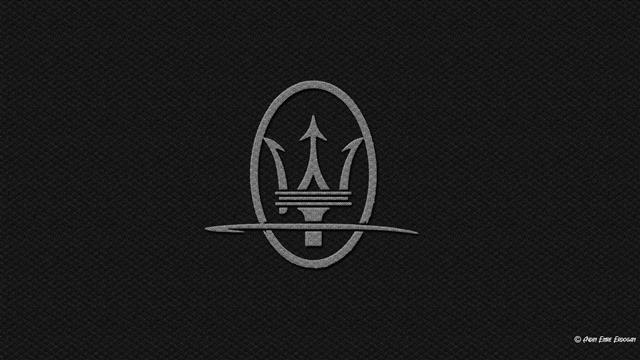 Maserati, Logo, Carbon Fiber, Black Background, HD wallpaper