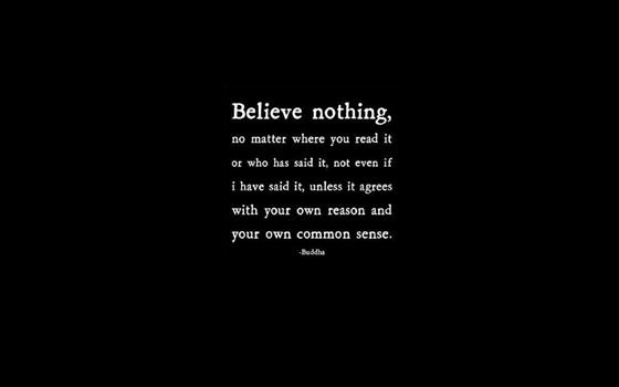 black background with believe nothing text overlay, quote, Buddha, HD wallpaper