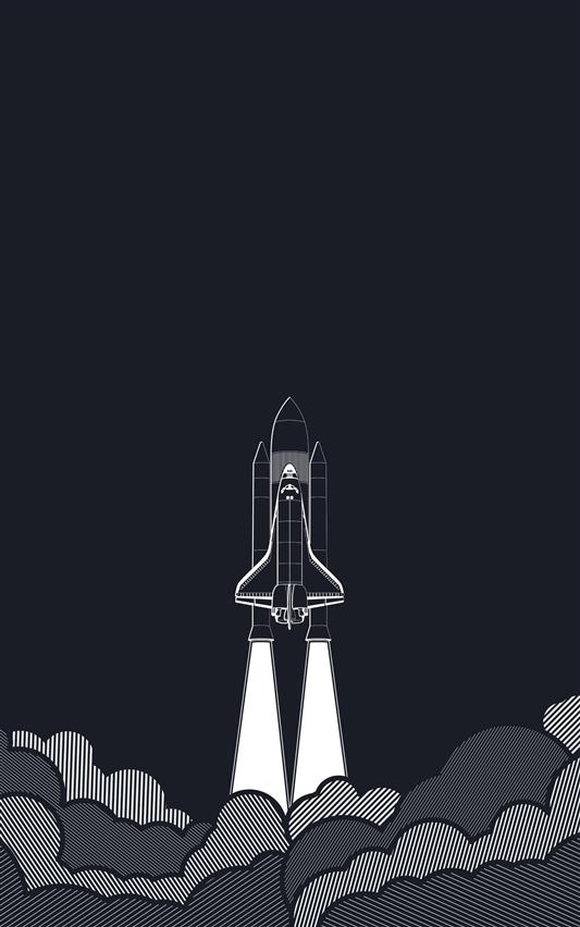 space shuttle in launch digital wallpaper, minimalism, portrait display, HD wallpaper