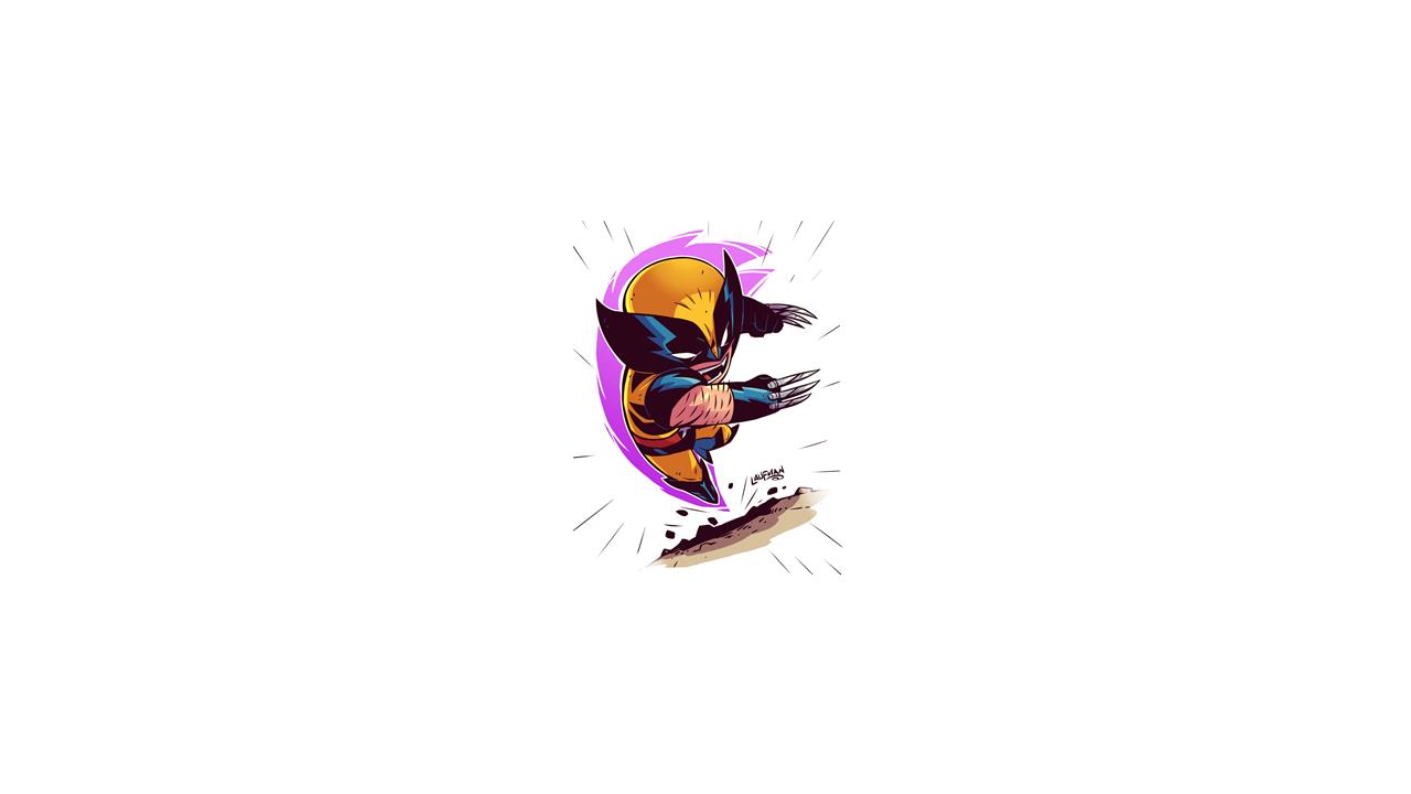 chibi, minimalism, Wolverine, Marvel Comics, Marvel Heroes, HD wallpaper