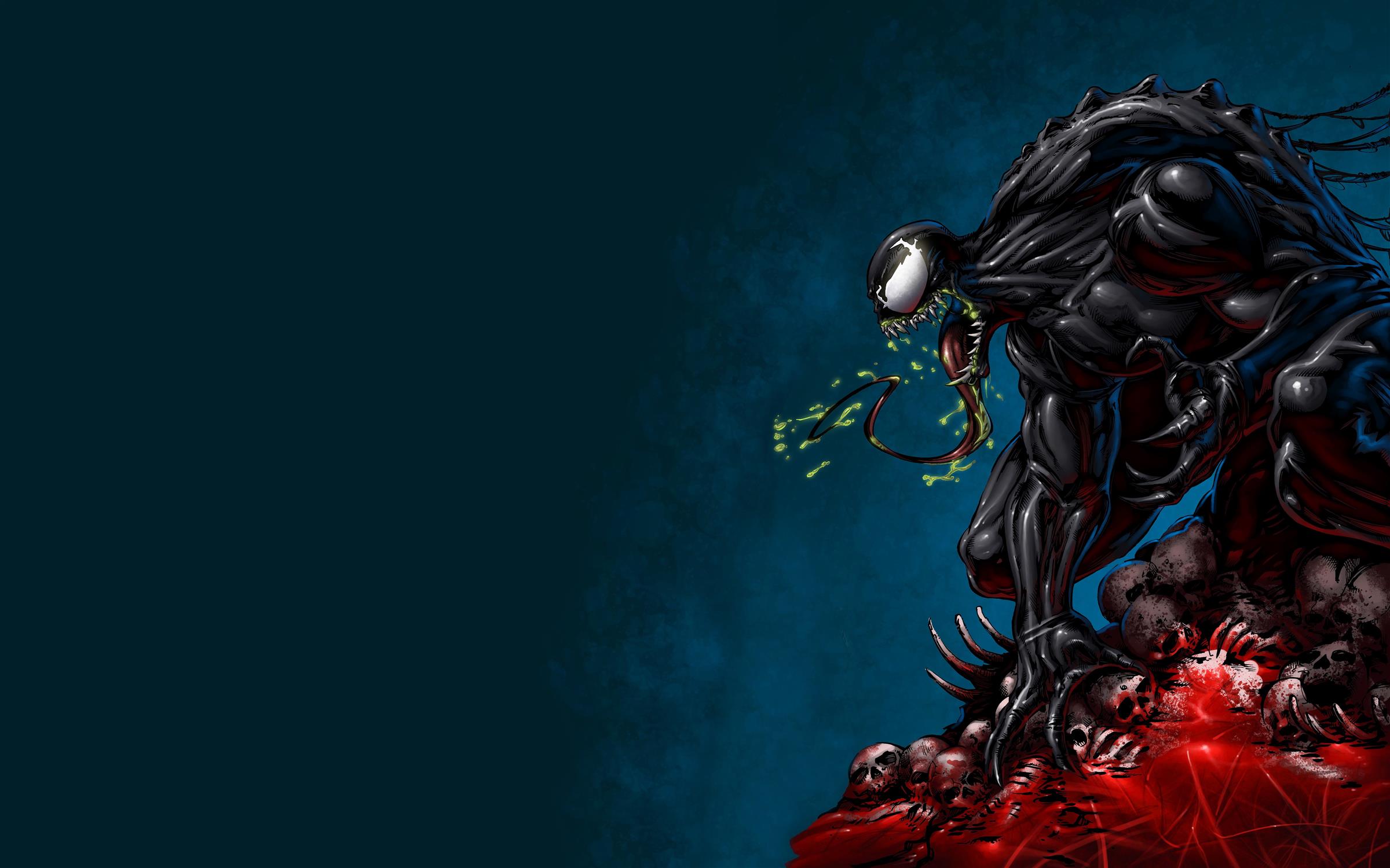 Marvel Venom illustration, Spider-Man, digital art, drawing, Marvel Comics, HD wallpaper