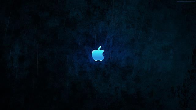 Apple Logo, dark, Apple Inc., blue, cyan, blue background, night, HD wallpaper