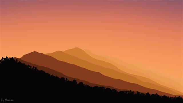 minimalism, nature, sunset, valley, minimalistic, beauty in nature, HD wallpaper