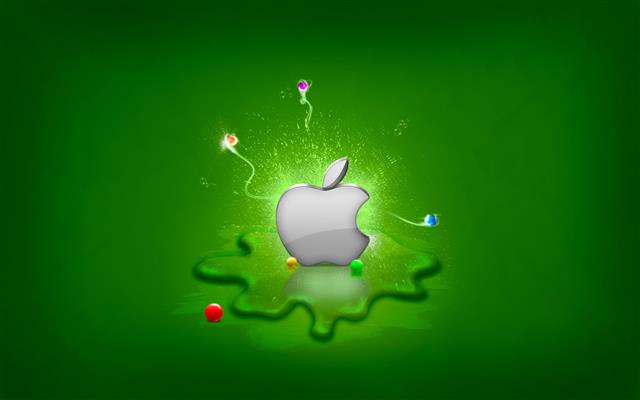 Apple Logo, background, green, logo apple, HD wallpaper
