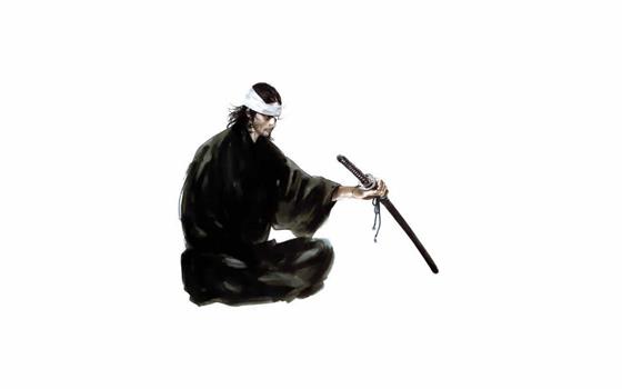 black katana sword, Vagabond, anime, musashi, minimalism, white background, HD wallpaper