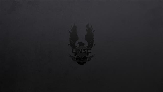 UNSC logo, black background, Halo, video games, minimalism, dark, HD wallpaper