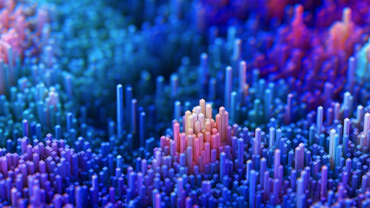 pink and blue corals, abstract, 3D, cyan, backgrounds, technology, HD wallpaper