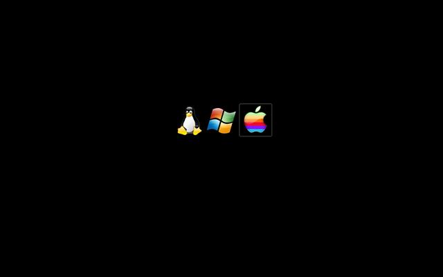 apple inc linux tux microsoft windows logos black background Technology Apple HD Art, HD wallpaper