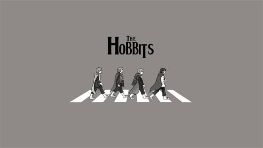 The Hobbits illustration, The Beatles, The Lord of the Rings, HD wallpaper