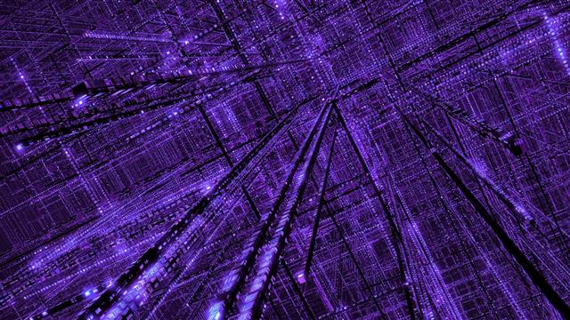 purple 3D lines lights, grid, abstract, glowing, Digital Blasphemy, HD wallpaper