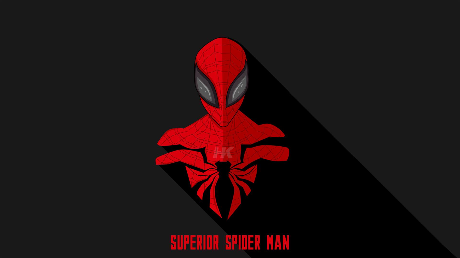 Minimal, 5K, Dark background, Marvel Comics, Superior Spider-Man, HD wallpaper