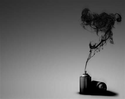 black and white table lamp, spray, simple background, smoke, monochrome, HD wallpaper