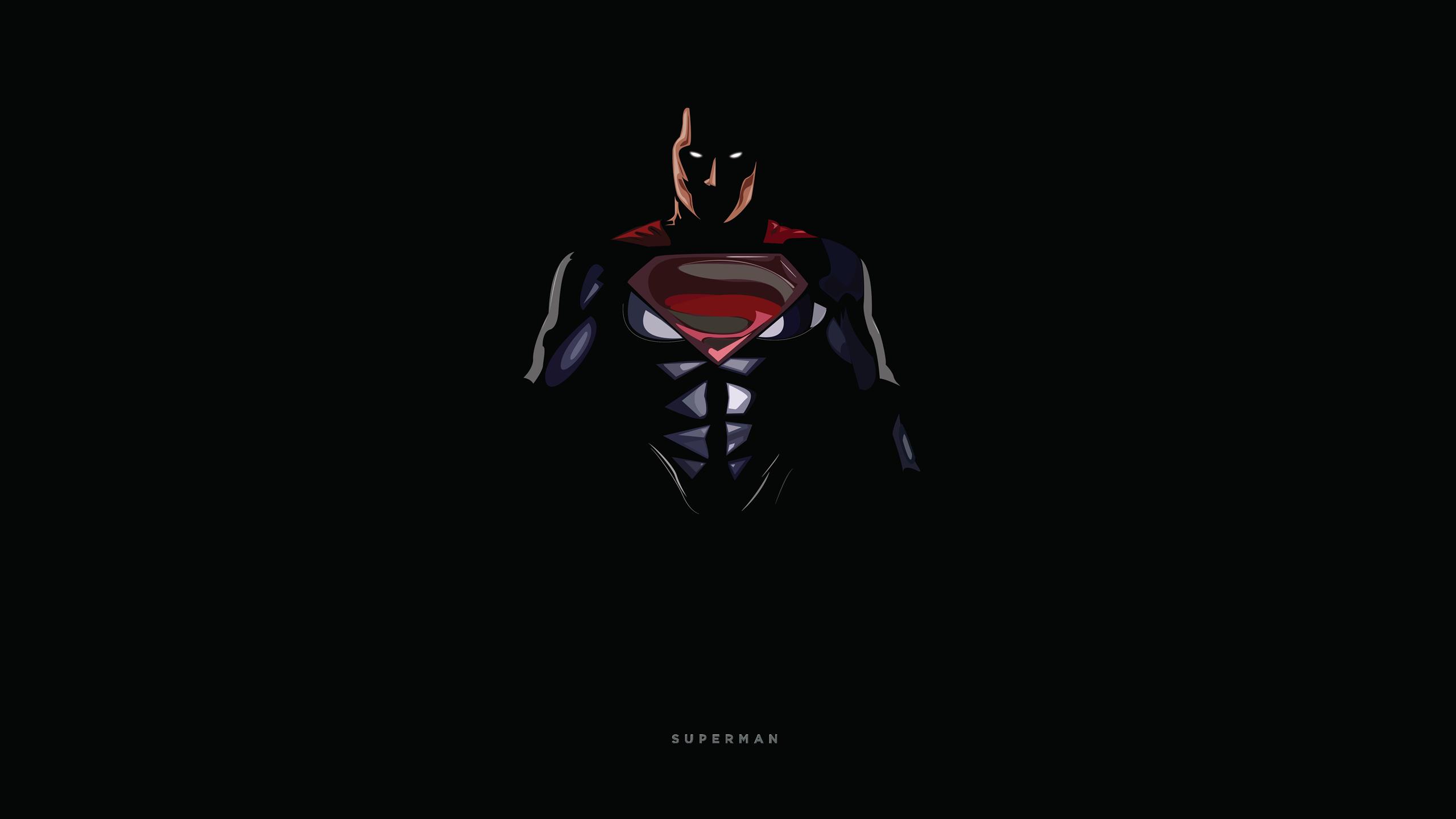 Superman, Minimal, Dark background, DC Comics, Superheroes, HD wallpaper