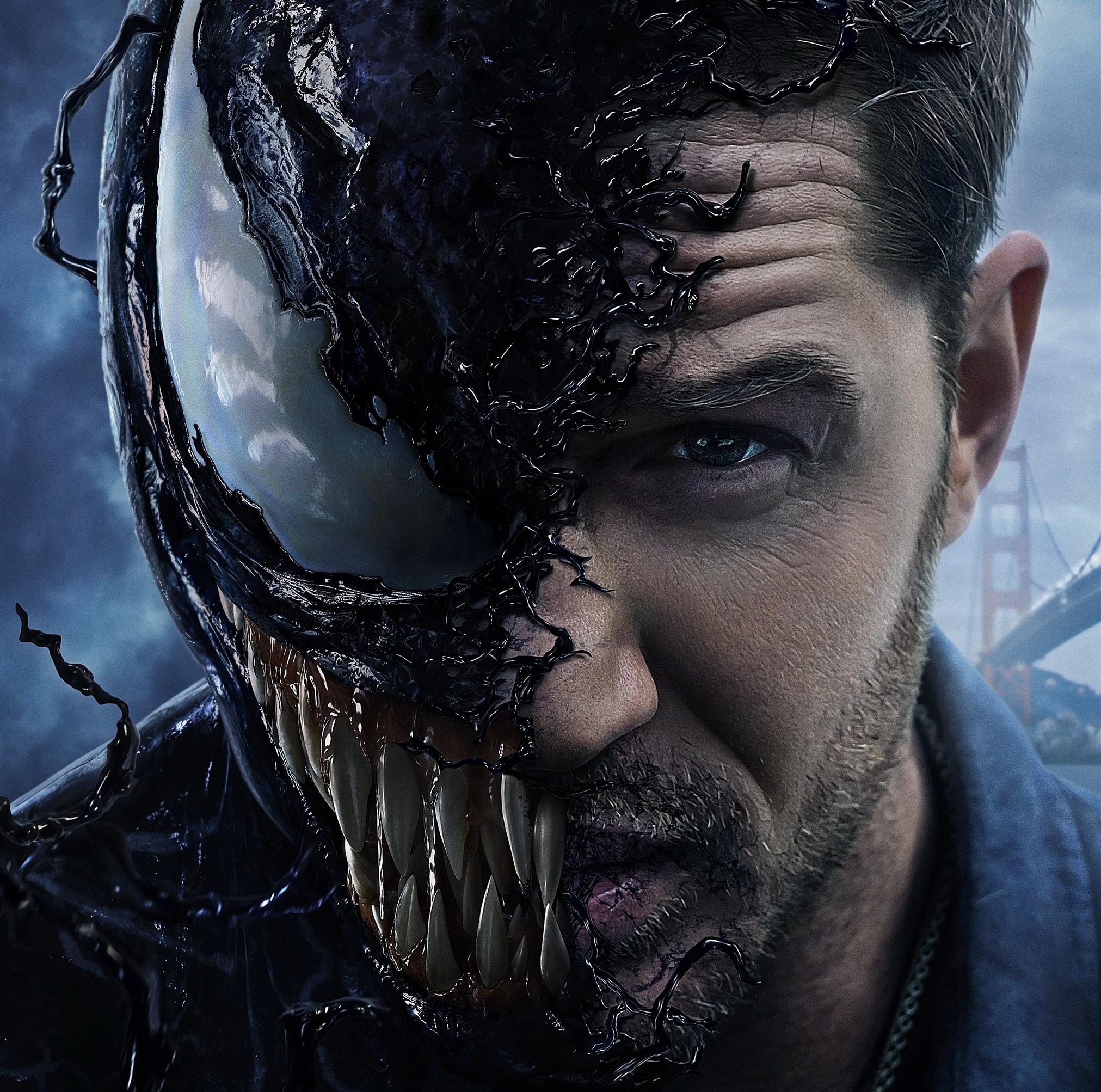 Tom Hardy as Venom, Action, Something, Alien, Parker, year, 2018, HD wallpaper