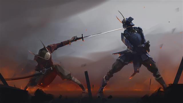 Fantasy, Samurai, Armor, Fight, Katana, Sword, Warrior, HD wallpaper