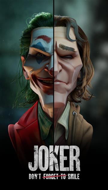 Joker (2019 Movie), smile, digital art, poster, humor, green hair, HD wallpaper