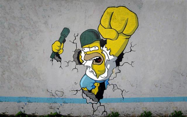 The Simpsons Homer Graffiti HD, homer the simpsons illustration, HD wallpaper