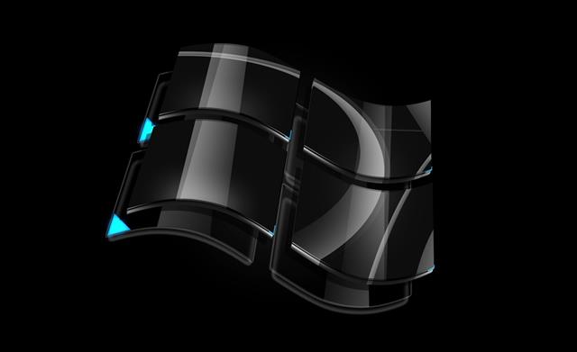 Vista Black Logo, Windows logo, Windows Vista, studio shot, black background, HD wallpaper
