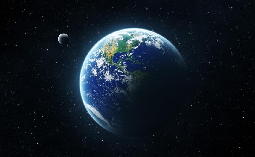 Earth And Moon From Space, Earth wallpaper, planet - space, planet earth, HD wallpaper