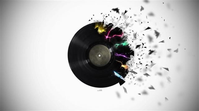 shattered vinyl disc illustration, music, colorful, digital art, HD wallpaper